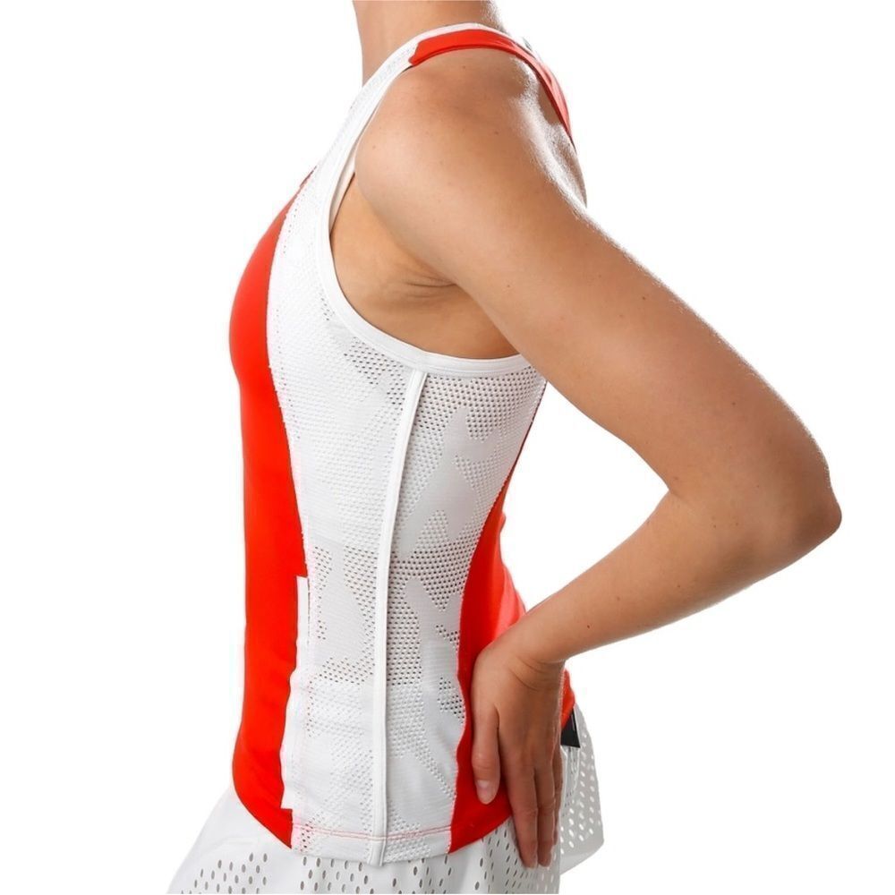 adidas x Stella McCartney Barricade Red & White Tank Top - Picture 2 of 8